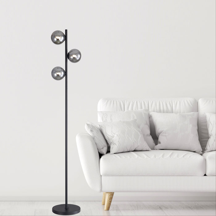 Valcross 3Lt Black Floor Lamp