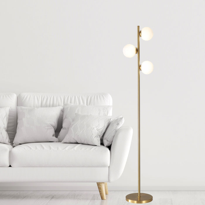 Valcross 3Lt Satin Brass Floor Lamp