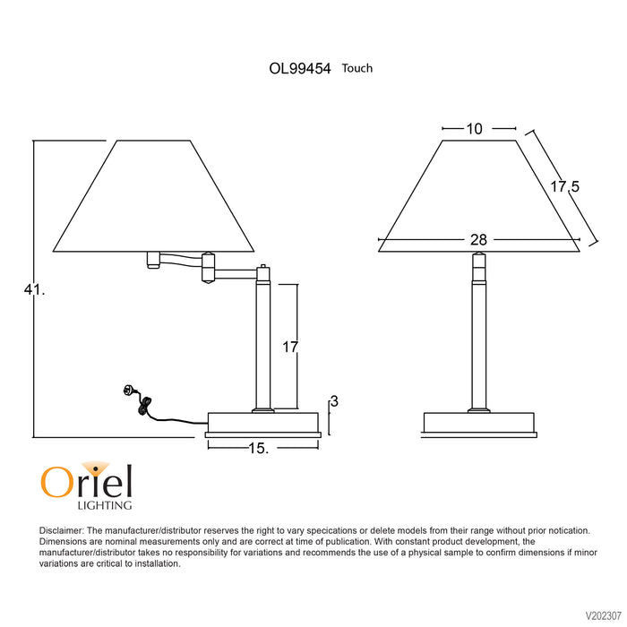 Zoe Brushed Chrome Lamp