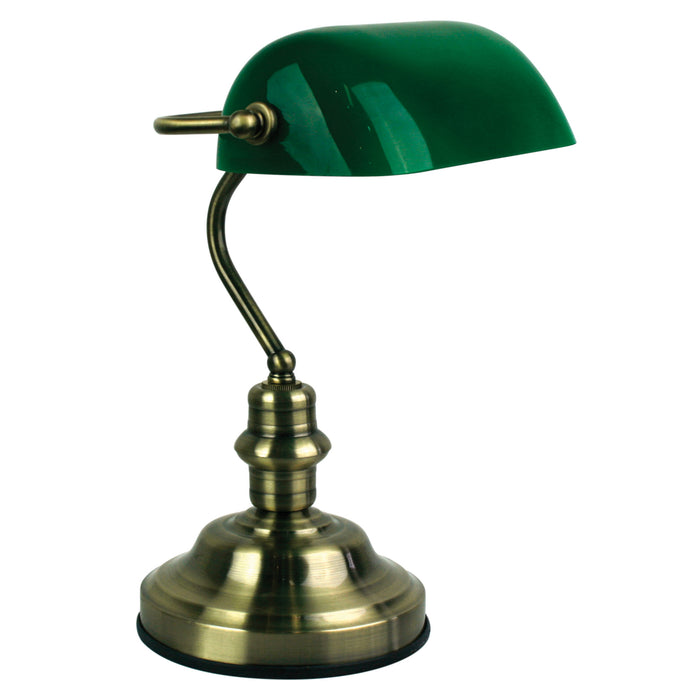 Bankers Touch Antique Brass Lamp