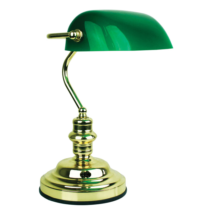 Bankers Touch Brass Lamp