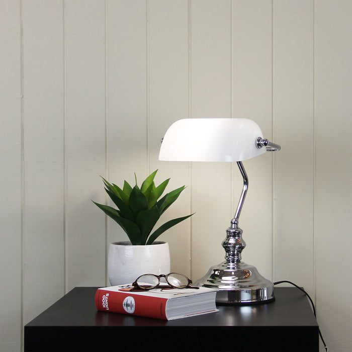 Bankers Touch Chrome Lamp