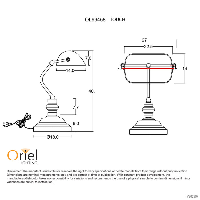 Bankers Touch Brass Lamp