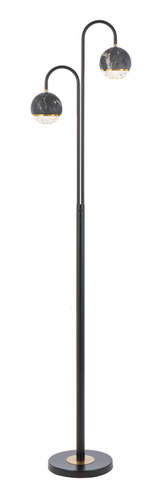 Oneta 2 Floor Lamp - Black Marble, Clear, Black