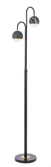 Oneta 2 Floor Lamp - Black Marble, Clear, Black