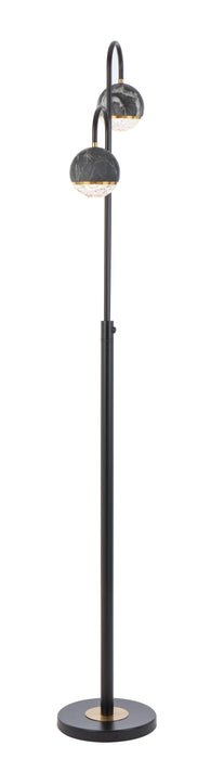 Oneta 2 Floor Lamp - Black Marble, Clear, Black