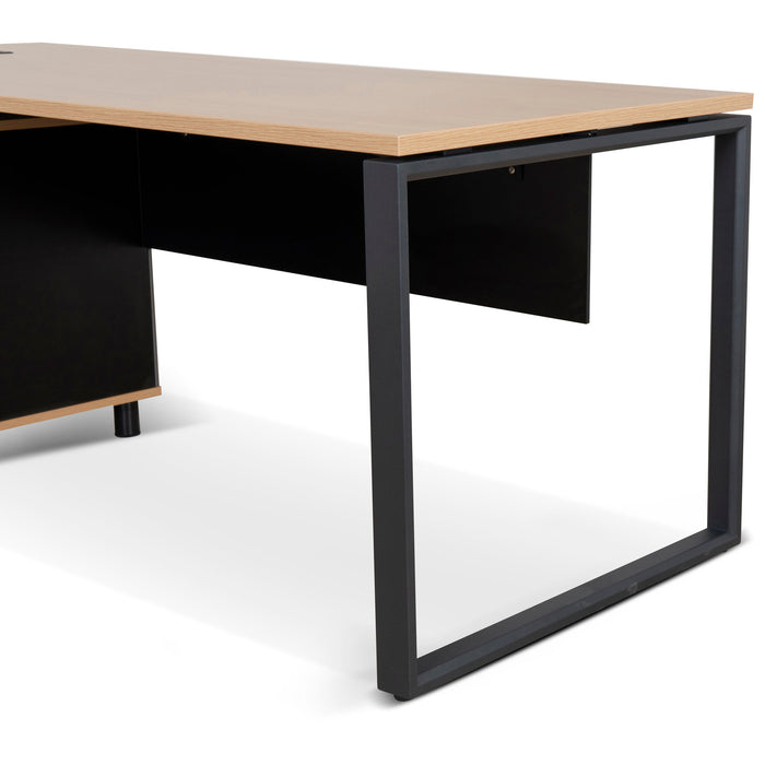 COT10186-SN 1.8m Executive Desk Left Return with Black Legs - Natural
