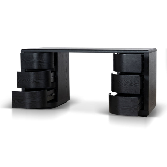 Aiza 1.6m Office Desk - Full Black
