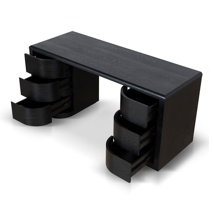 Aiza 1.6m Office Desk - Full Black