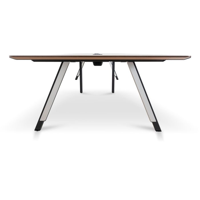 Vogue 3.6m Boardroom Meeting Table - Walnut Top With Black Legs