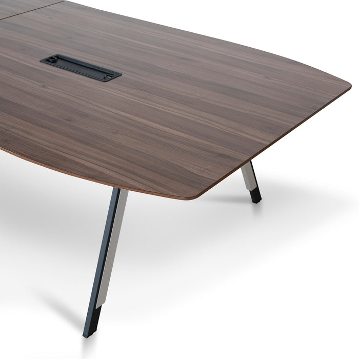 Vogue 3.6m Boardroom Meeting Table - Walnut Top With Black Legs