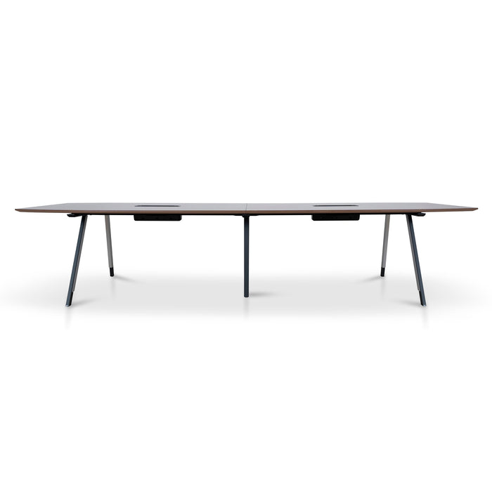 Vogue 3.6m Boardroom Meeting Table - Walnut Top With Black Legs