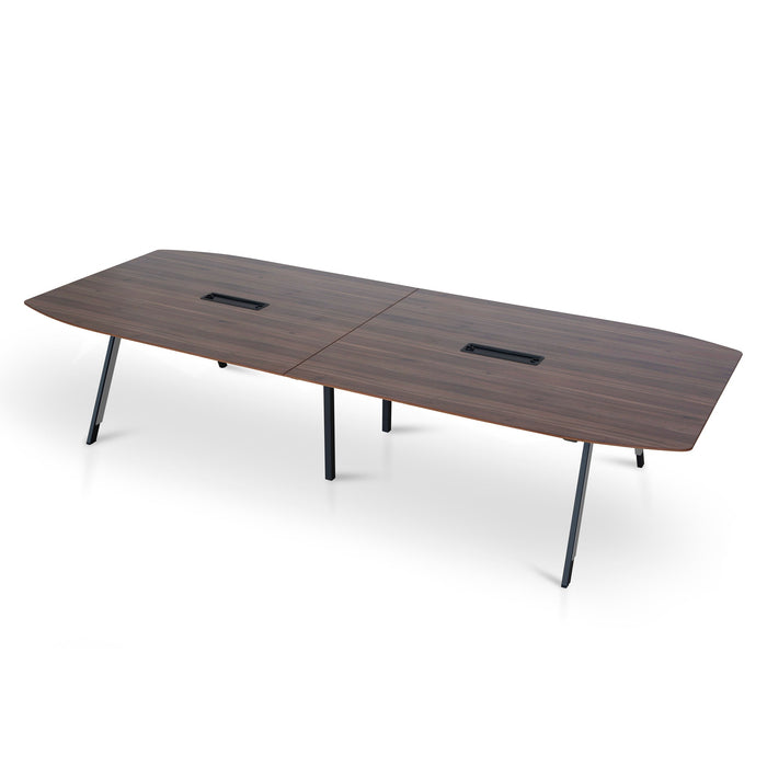 Vogue 3.6m Boardroom Meeting Table - Walnut Top With Black Legs