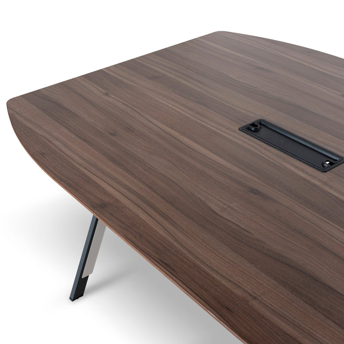 Vogue 3.6m Boardroom Meeting Table - Walnut Top With Black Legs