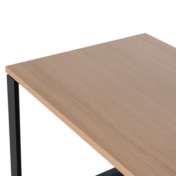 Halo 1.6m Single Seater Natural Office Desk - Black Legs
