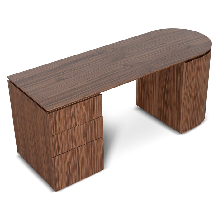 Albina 1.77m Left Drawer Office Desk - Walnut