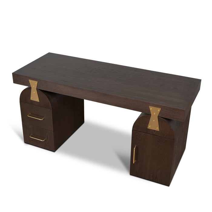 Junon 1.55m New Elm Home Office Desk - Walnut
