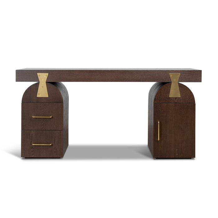 Junon 1.55m New Elm Home Office Desk - Walnut
