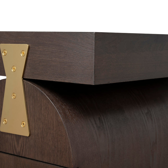 Junon 1.55m New Elm Home Office Desk - Walnut