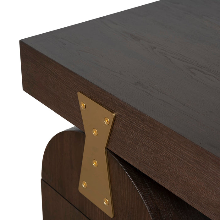 Junon 1.55m New Elm Home Office Desk - Walnut