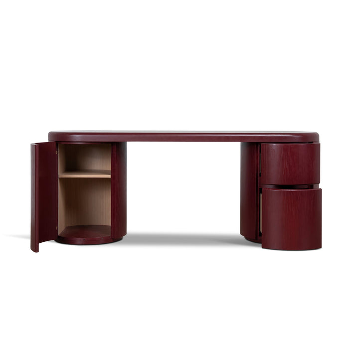 Myrren 1.9m Office Desk - Burgundy Red