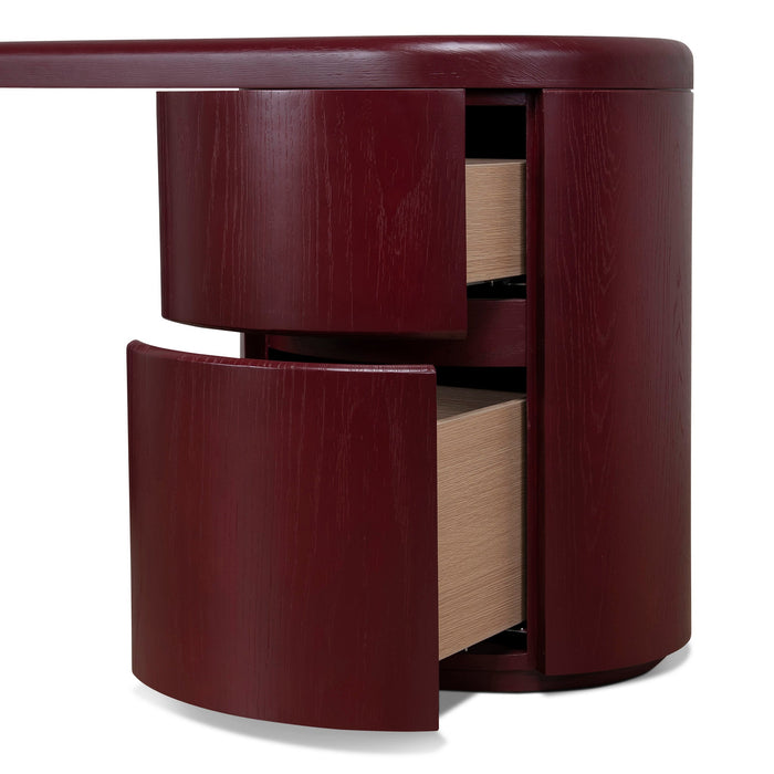 Myrren 1.9m Office Desk - Burgundy Red