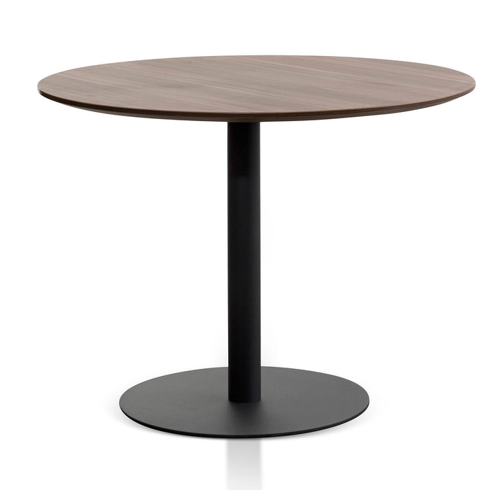 COT6167-SN Round Office Meeting Table - Walnut with Black Base