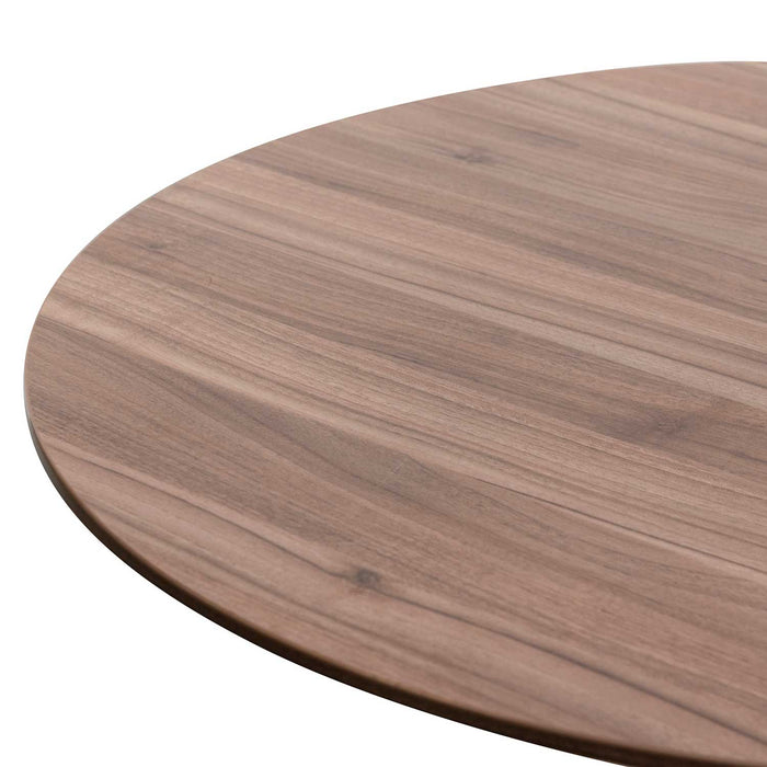 COT6167-SN Round Office Meeting Table - Walnut with Black Base