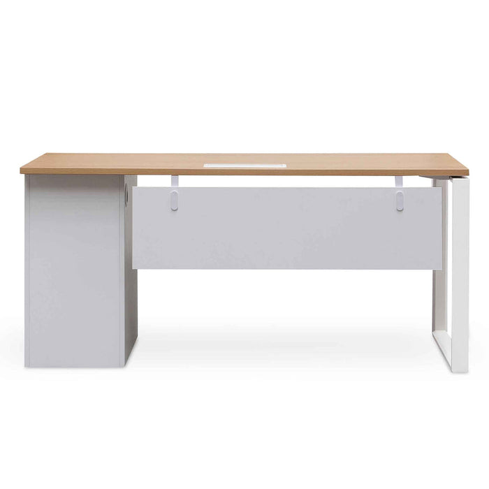 Calibre Furniture Halo 1 Seater Office Desk - Natural and White