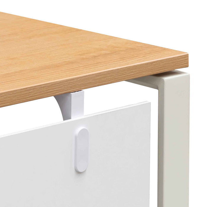 Calibre Furniture Halo 1 Seater Office Desk - Natural and White