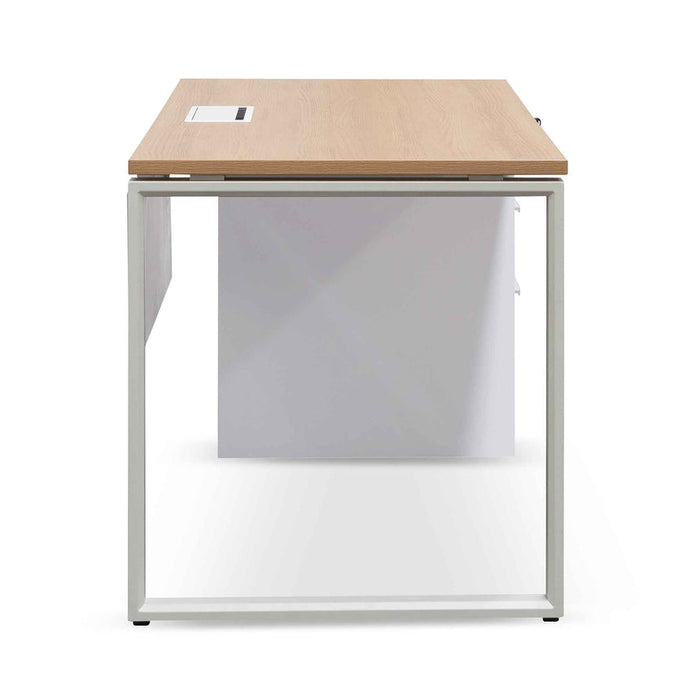 Calibre Furniture Halo 1 Seater Office Desk - Natural and White