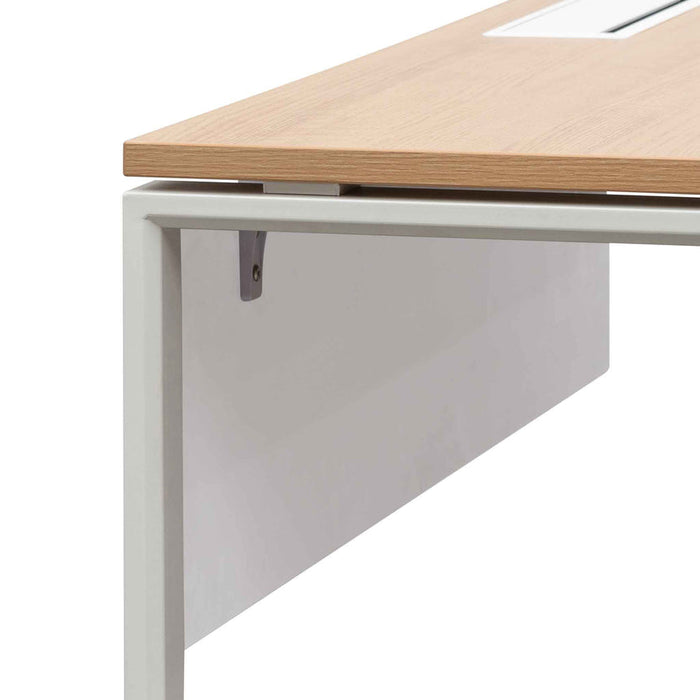 Calibre Furniture Halo 1 Seater Office Desk - Natural and White