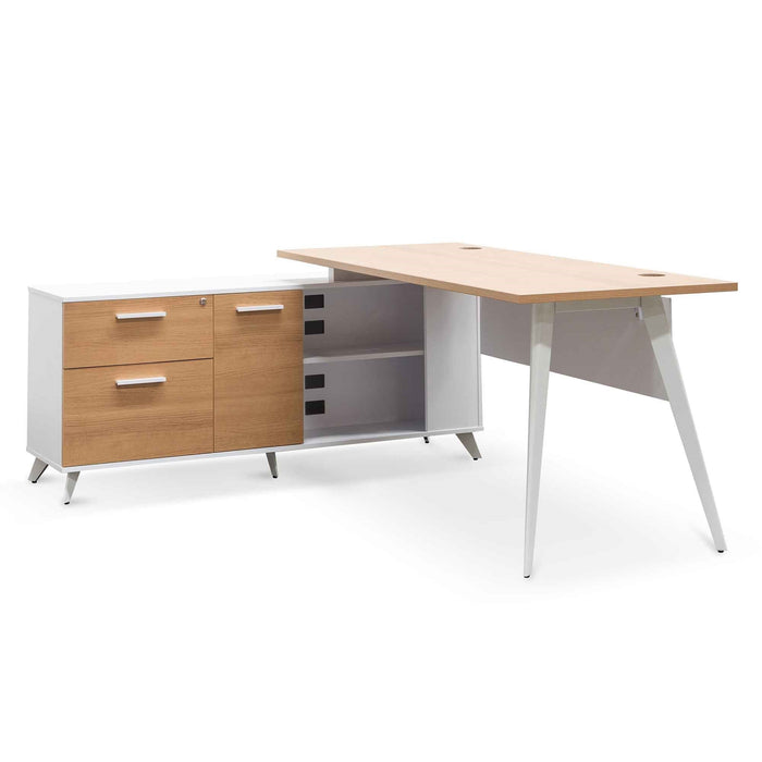 COT6546-SN 160cm Left Return Executive Office Desk - Natural