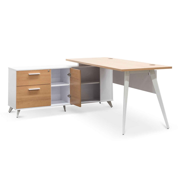 COT6546-SN 160cm Left Return Executive Office Desk - Natural