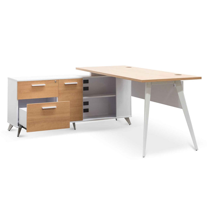 COT6546-SN 160cm Left Return Executive Office Desk - Natural