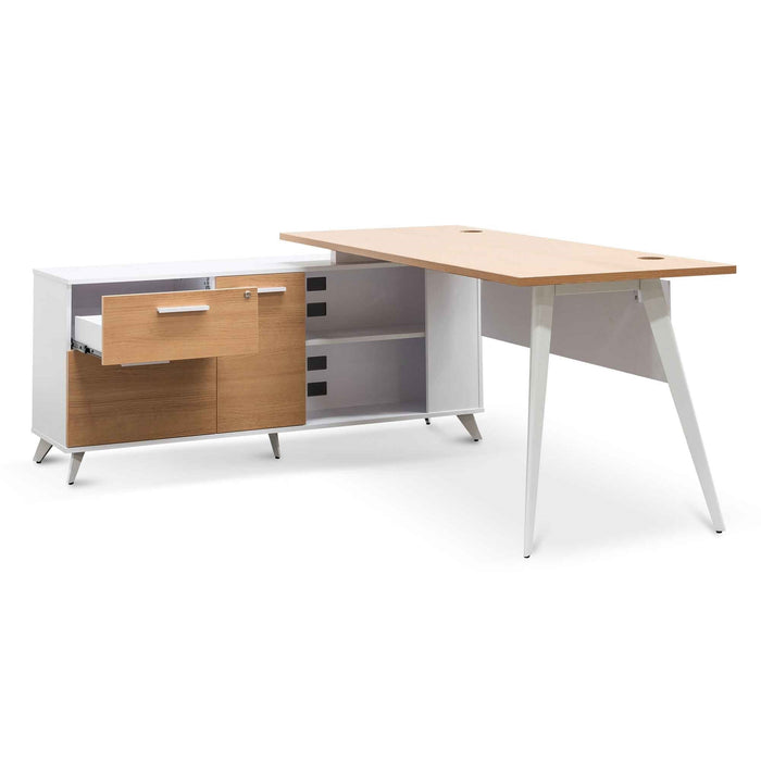 COT6546-SN 160cm Left Return Executive Office Desk - Natural