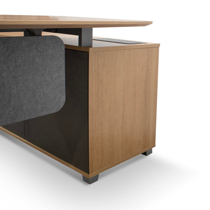 COT6942-SN 2.2m Left Return Grey Office Desk - Natural Top