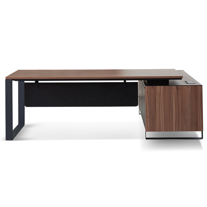 COT8349-SN 2.3m Left Return Office Desk - Walnut