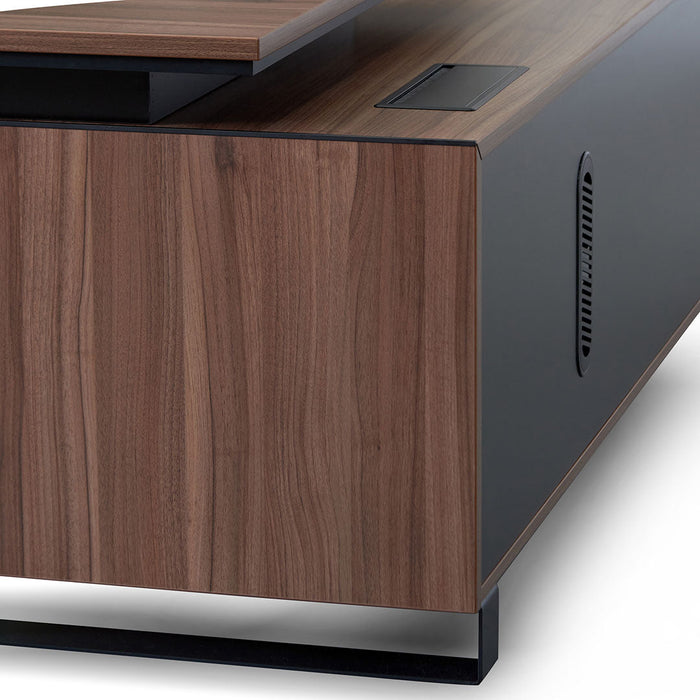 COT8349-SN 2.3m Left Return Office Desk - Walnut