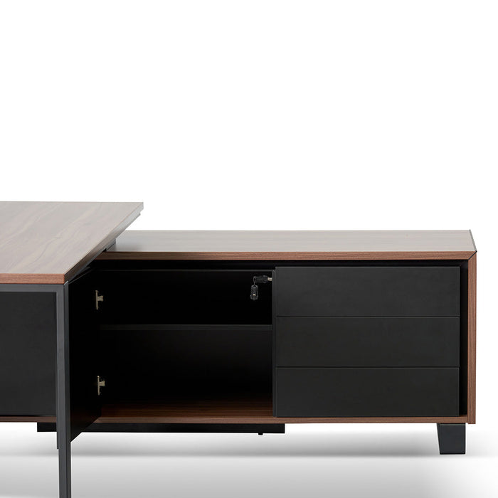 COT8350-SN 2.3m Right Return Office Desk - Walnut