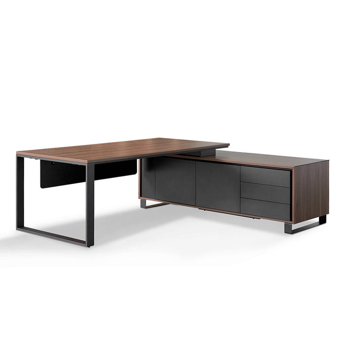 COT8350-SN 2.3m Right Return Office Desk - Walnut