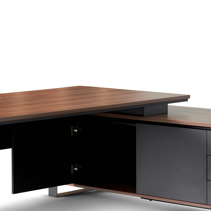 COT8350-SN 2.3m Right Return Office Desk - Walnut