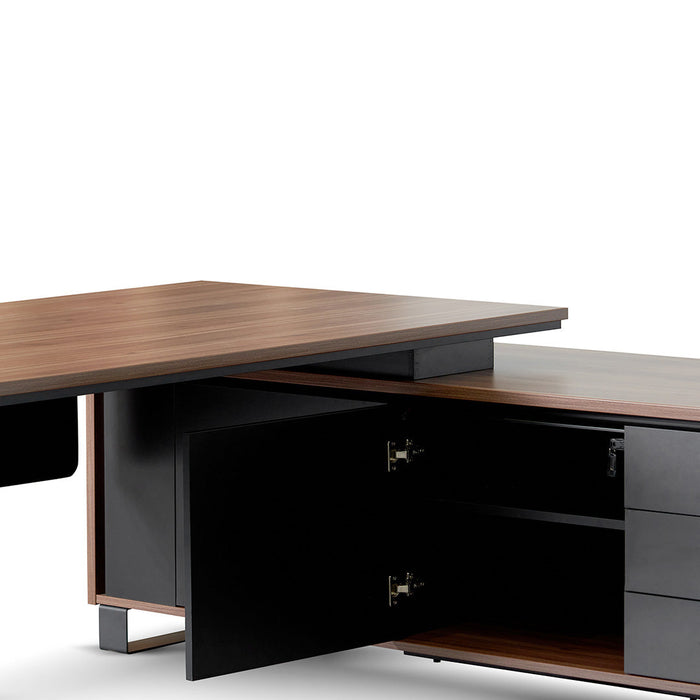 COT8350-SN 2.3m Right Return Office Desk - Walnut