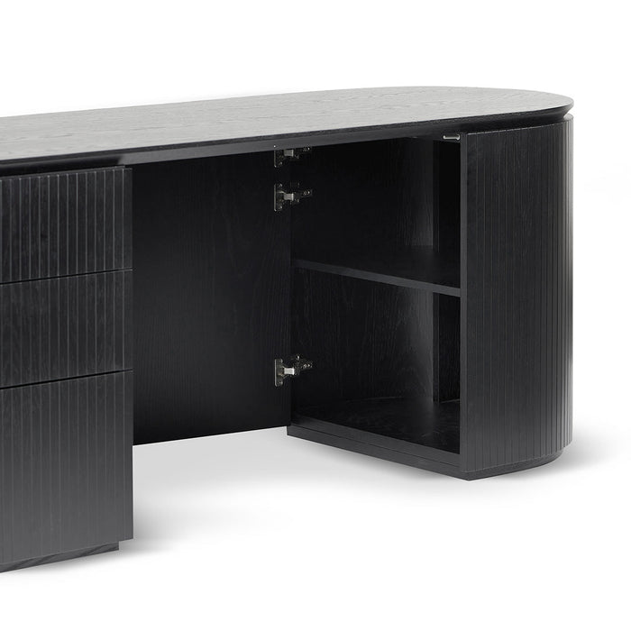 COT8482-CN 1.77m Left Drawer Office Desk - Black Oak