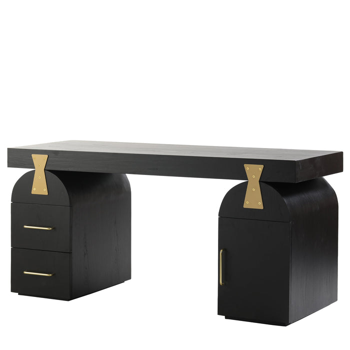 COT8663-NI 1.55m New Elm Home Office Desk - Full Black