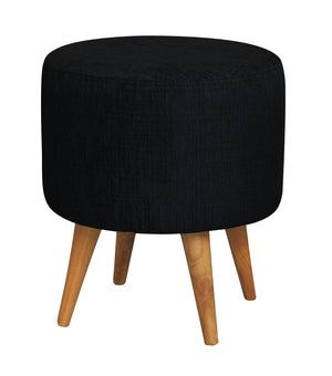 Manhattan Round Upholstered Ottoman (Black)