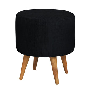 Manhattan Round Upholstered Ottoman (Black)