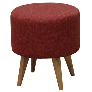 Manhattan Round Upholstered Ottoman (Cherry Red)