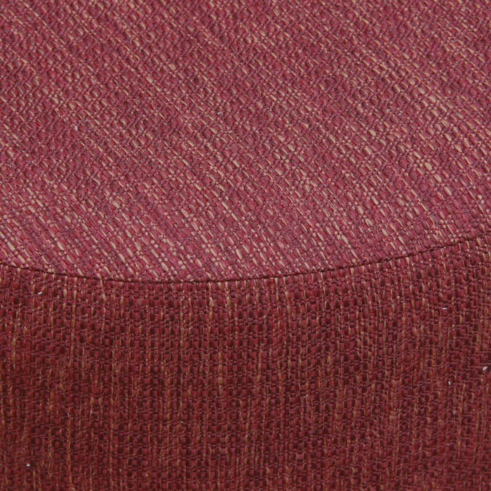 Manhattan Round Upholstered Ottoman (Cherry Red)
