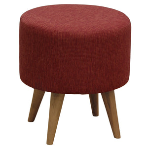 Manhattan Round Upholstered Ottoman (Cherry Red)